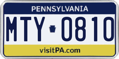 PA license plate MTY0810