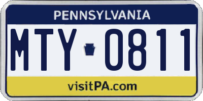 PA license plate MTY0811