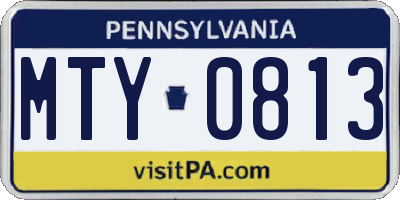 PA license plate MTY0813