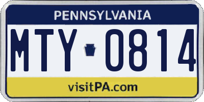 PA license plate MTY0814