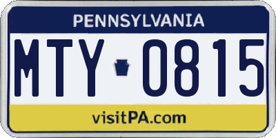 PA license plate MTY0815