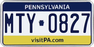 PA license plate MTY0827
