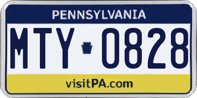 PA license plate MTY0828