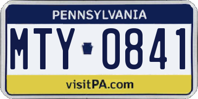 PA license plate MTY0841
