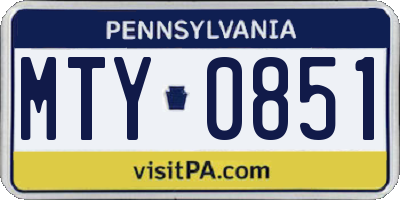 PA license plate MTY0851