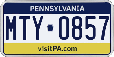 PA license plate MTY0857