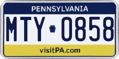 PA license plate MTY0858