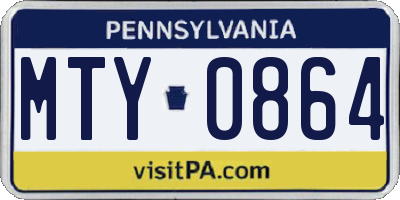 PA license plate MTY0864