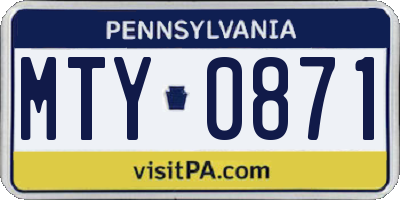 PA license plate MTY0871