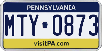 PA license plate MTY0873