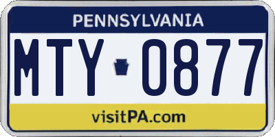 PA license plate MTY0877