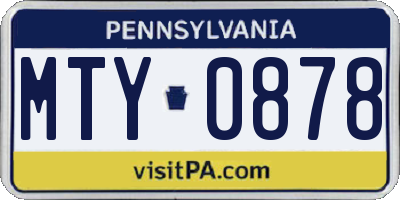 PA license plate MTY0878