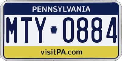 PA license plate MTY0884