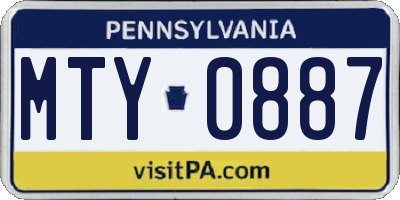 PA license plate MTY0887