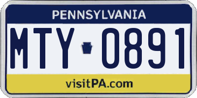 PA license plate MTY0891