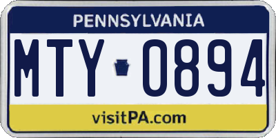 PA license plate MTY0894