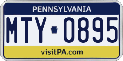 PA license plate MTY0895