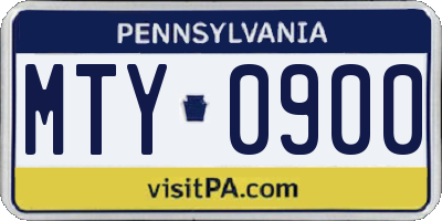 PA license plate MTY0900