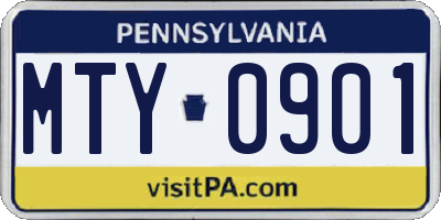 PA license plate MTY0901