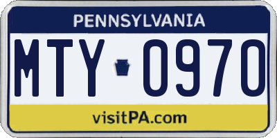PA license plate MTY0970