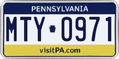 PA license plate MTY0971