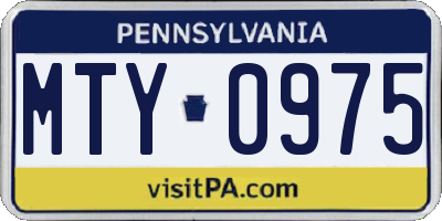 PA license plate MTY0975