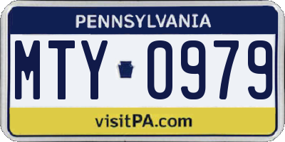 PA license plate MTY0979