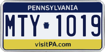 PA license plate MTY1019