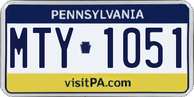 PA license plate MTY1051
