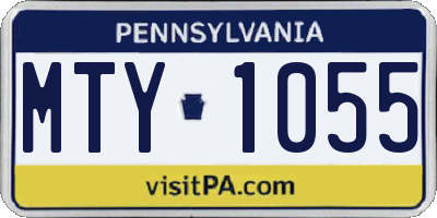 PA license plate MTY1055