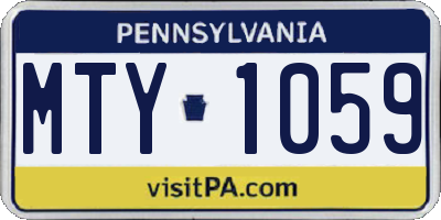 PA license plate MTY1059