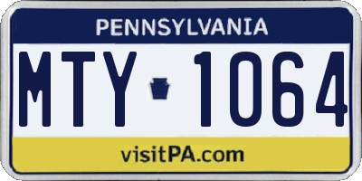 PA license plate MTY1064