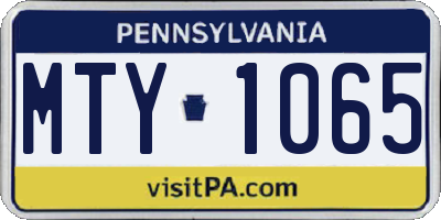 PA license plate MTY1065