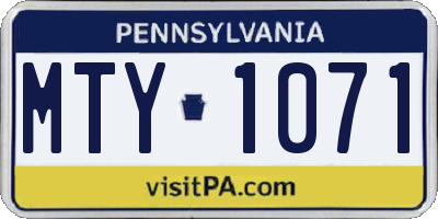 PA license plate MTY1071