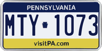 PA license plate MTY1073