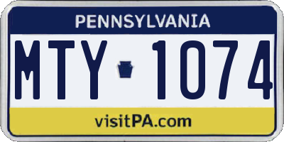 PA license plate MTY1074