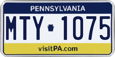 PA license plate MTY1075