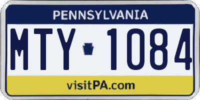 PA license plate MTY1084
