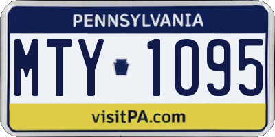 PA license plate MTY1095