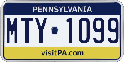 PA license plate MTY1099