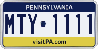 PA license plate MTY1111