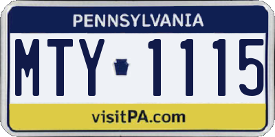 PA license plate MTY1115