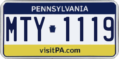 PA license plate MTY1119
