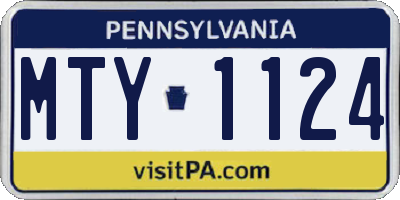 PA license plate MTY1124