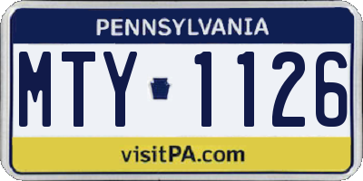 PA license plate MTY1126