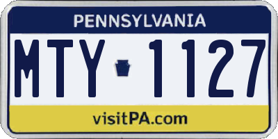 PA license plate MTY1127