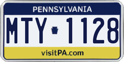 PA license plate MTY1128