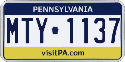 PA license plate MTY1137