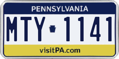PA license plate MTY1141