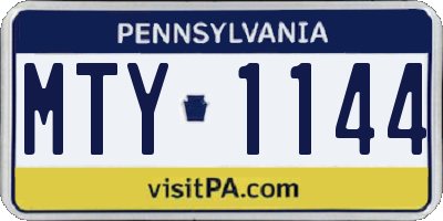 PA license plate MTY1144
